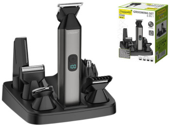 Набор для стрижки волос 6 в 1 Maestro, водонепроницаемый, литиевая батарея, 100 минут, цвет серый