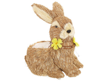 Декоративная пасхальная фигура - кашпо Кролик, 23x16x27см