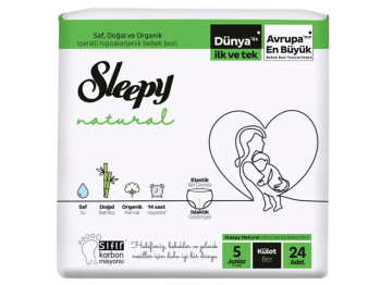 Підгузки - трусики Sleepy Natural Junior, розмір 5 (11 - 18кг) 24шт