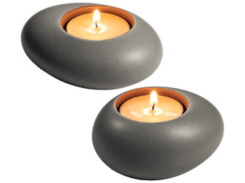 Підставка для чайної свічки Fansy Home Stones, сіра (ціна за набір 2шт) 05927