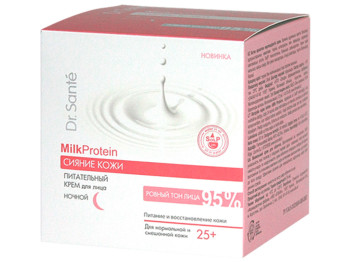 Крем для обличчя Dr.Sante "Milk Protein - Сяйво шкіри" Поживний 25років 50мл