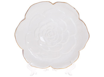 Тарелка сервировочная Rose, цвет - белый с золотом, 23см