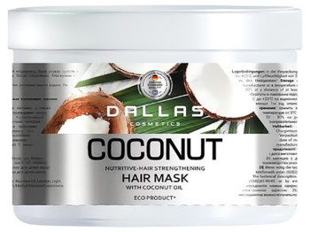 Маска зміцнююча Dalas Coconut для блиску волосся з натуральною кокосовою олією 500мл