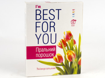 Стиральный порошок бесфосфатный универсальный "Best for You" 400гр (коробка) Чехия