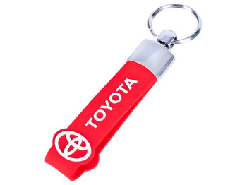 Брелок с резиновым ремешком, красный, TOYOTA