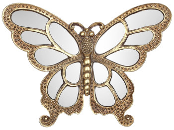 Декор настенный Бабочка с зеркалами, 23,5x18x5,5см, цвет золото