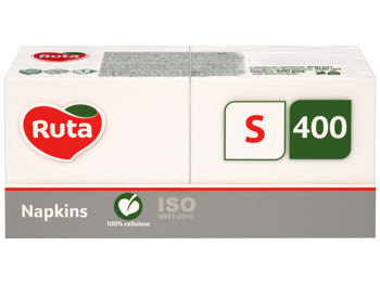 Серветки паперові Ruta Professional S одношарові 20х24см білі (ціна за упаковку 400шт)