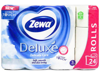 Туалетний папір Zewa Deluxе Delicate Care, 3х шаровий (ціна за упаковку 24шт)