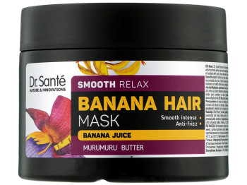 Маска для волосся Dr.Sante Banana Hair Smooth Relax, з екстрактом банана та олією мурумуру, 300мл