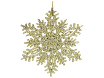 Ялинкова підвіска Сніжинка 12см, колір - золото