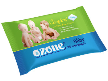 Вологі серветки дитячі "OZONE" "З екстрактом алое вера BigSize" 20 шт
