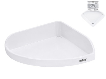 Угловая полка для ванной Bathlux, настенная, 32×22,5×7 см, белая