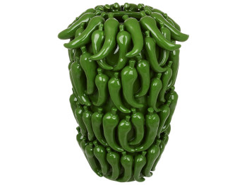 Ваза для цветов фарфоровая Chili pepper зеленая, D22×34 см