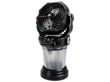 Вентилятор с увлажнением, аккумуляторный, резервуар 2л, LED подсветка, 4 скорости, цвет черный