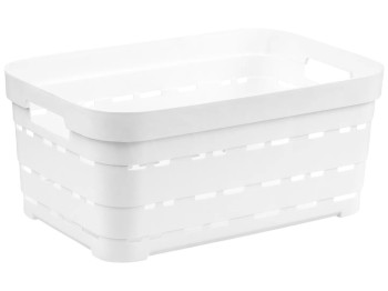 Корзина Idea Home Pyramid, прямоугольная, пластик, 10,8л, 36×24×16см, цвет белый