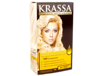Гель-краска для волос стойкая "Krassa Perfect Color" с окислителем 9% тон 001 Блондест супер