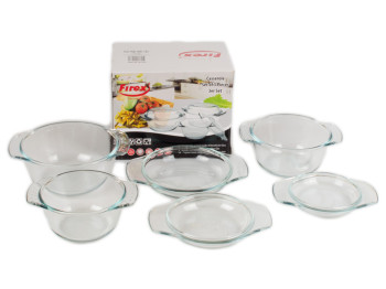 Кастрюли термостекло круглые "Firex" (цена за набор 3 шт) 0.7л+1.0л+1.4л