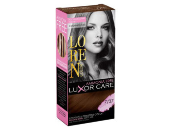 Краска-уход для волос LOREN COLOR LuXor Care Без аммиака Карамельный сироп 7/37