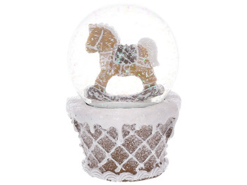 Новорічна водяна куля Імбирна конячка, 6,5х10см