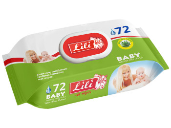 Влажные салфетки детские "Lili" "С экстрактом алоэ" 72шт с клапаном