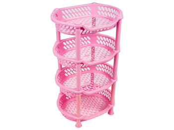 Полка напольная 4 яруса (цвет - розовый) Efe plastics 30х41х70см