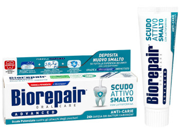 Зубна паста Biorepair Advanced Scudo Attivo Smalto для захисту емалі без фтору, 75 мл