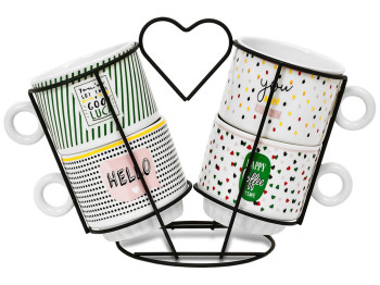 Чашки на підставці Mood, 250мл (ціна за набір 5 предметів)