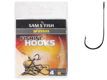 Гачок рибальський довга цівка Sams Fish Вигин №4 2,4х0,8см (ціна за упаковку 10шт)