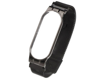 Ремешок для Xiaomi Mi Band 5/6 Milanese Loop Цвет Чёрный