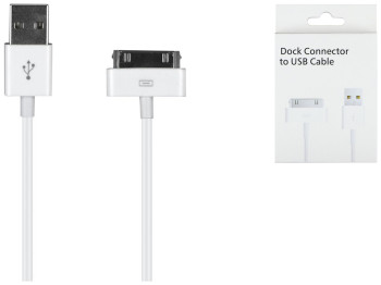 Кабель USB Iphone 4 30-pin, Белый