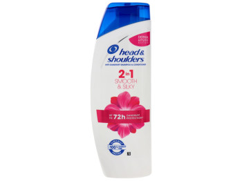 Шампунь и бальзам-ополаскиватель Head&Shoulders 2в1 Гладкие и шелковистые против перхоти 360мл