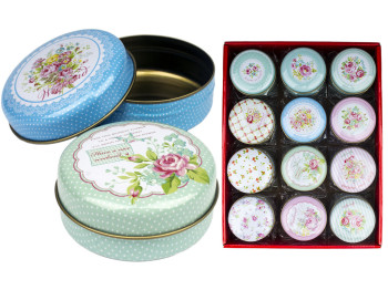 Коробка для зберігання Лілі металева кругла 6,5х6,5х3см забарвлення асорті (ціна за 1шт)