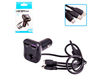 Модулятор FM 5в1, CS9, 12-24v, 2USB, 5V-3.1A, Type C, 5V-3.1A 3in1