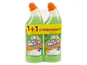Моющее средство - гель с микрогр. Мистер Мускул "Супер Сила - Свежесть утра" 1л + 1л Бонус!