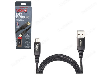Кабель Voin USB - Micro USB 3А, 1м, black (быстрая зарядка/передача данных)