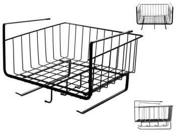 Навесная полка-органайзер для хранения Ringel Raum, 28,2х25,2х18,5см, черная, 6900069373128