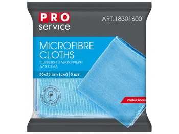 Серветки з мікрофібри Pro Service, для скла, 5шт