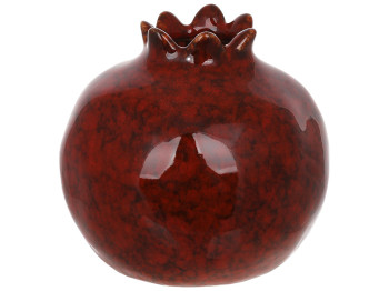 Ваза порцелянова Pomegranate, у формі граната, бордового кольору, 9 × 9 × 8 см