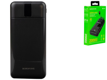 Універсальна мобільна батарея Borofone BJ20A Digital display and cable 20000 mAh Колір Чорний