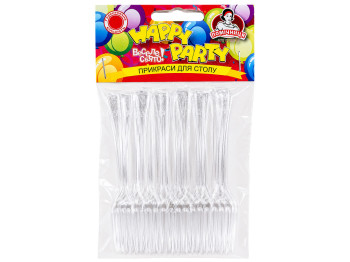 Набір одноразових пластикових виделок Помічниця Happy Party, 25 шт