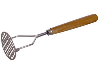 Картофелемялка А-Плюс из нержавеющей стали с деревянной ручкой 30,5см 12596