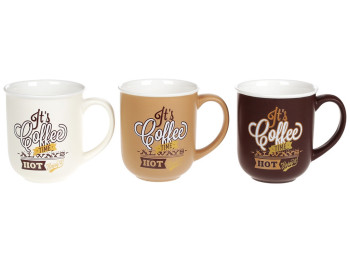 Чашка Coffee Time, 380мл, 3 дизайна
