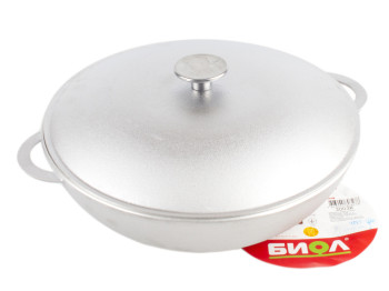 Сковорода алюмінієва WOK литі ручки, з кришкою 30см 3003К