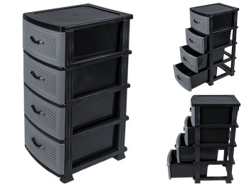 Комод (фасад сетка, цвет - серый металик) Efe plastics 47х38х90см