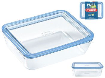 Форма Pyrex Pure Glass, 25x19x8см, з кришкою, прямокутна, 2,7л, 3426470290982