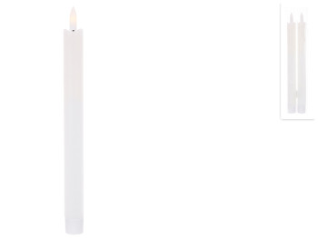 Набор светодиодных свечей, теплый белый свет, цвет - белый (цена за набор 2шт)