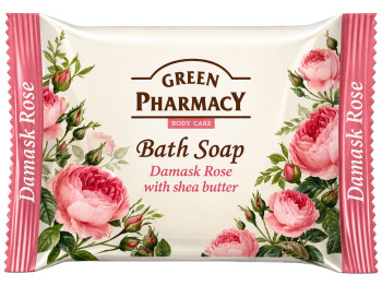 Мыло твердое Green Pharmacy Дамасская роза и масло ши, с экстрактом розы и маслом ши, 100г