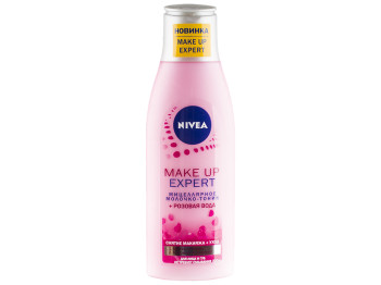 Мицеллярное молочко-тоник Nivea Make up Expert для снятия макияжа с лица и губ + розовая вода 200мл