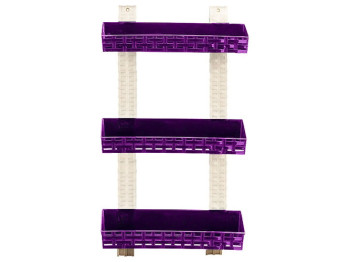 Полиця R plastic Ротанг, пряма, 3 яруси, фіолетова, 13308