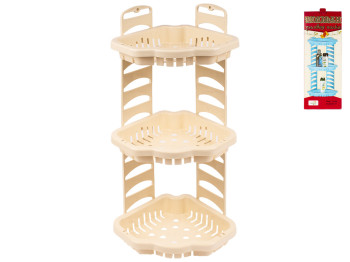 Полка настенная Тюльпан угловая (цвет - бежевый) Efe plastics 25х25х59см